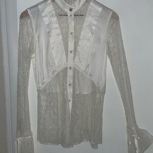 Elegant White Lace Blouse AJE SIZE 4 WORN ONCE